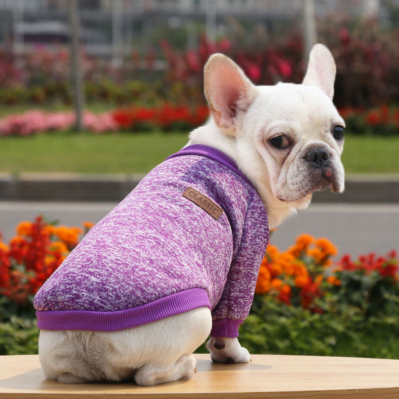 Knitted Dog Hoodie for Autumn and Winter