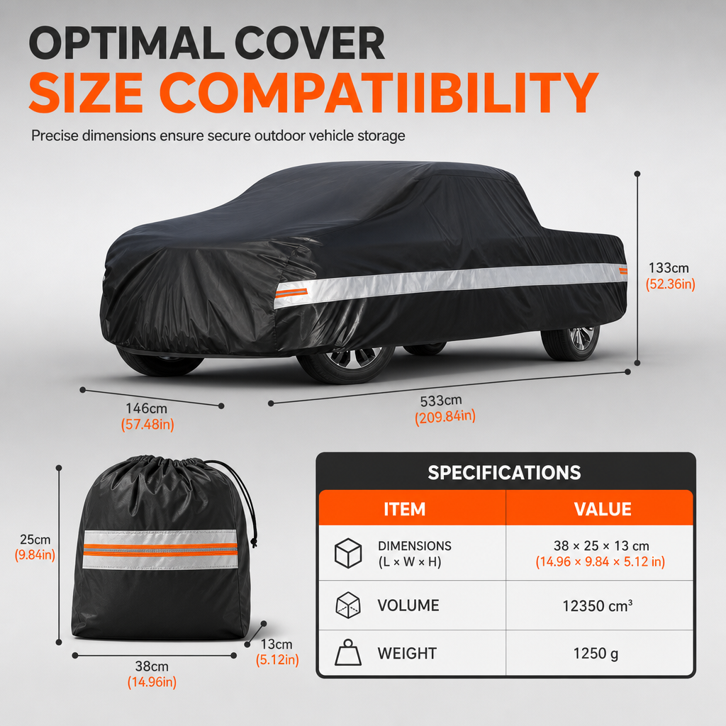 190T Polyester Taffeta Outdoor Pickup Truck Cover Waterproof Sunproof Dustproof Car Cover