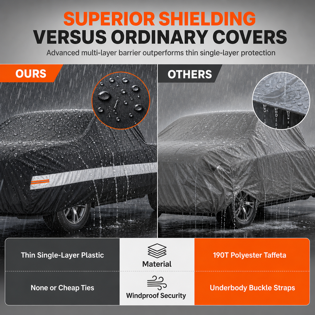 190T Polyester Taffeta Outdoor Pickup Truck Cover Waterproof Sunproof Dustproof Car Cover