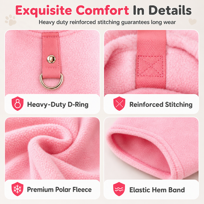 Warm Pet Sweater with Leash Ring & Love Dad and Mom Design