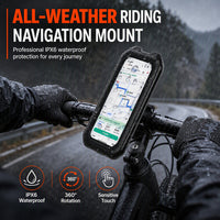 🚲 LIMITED-TIME 50% OFF! ⚡ Waterproof Bike & Motorcycle Phone Holder – IPX6, Touchable, 360° Rotation ✨