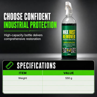 3 in 1 Rust Remover and Phosphating Agent for Metal Parts 500ml with Spray Nozzle to Remove Grease and Rust and Form a Rustproof Protective Film