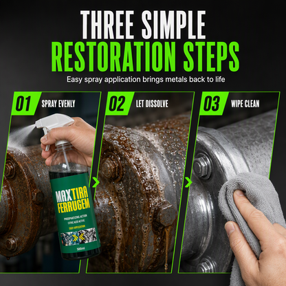 3 in 1 Rust Remover and Phosphating Agent for Metal Parts 500ml with Spray Nozzle to Remove Grease and Rust and Form a Rustproof Protective Film