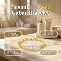 ✨ Women's Gold-Tone Cubic Zirconia Chain Bracelet