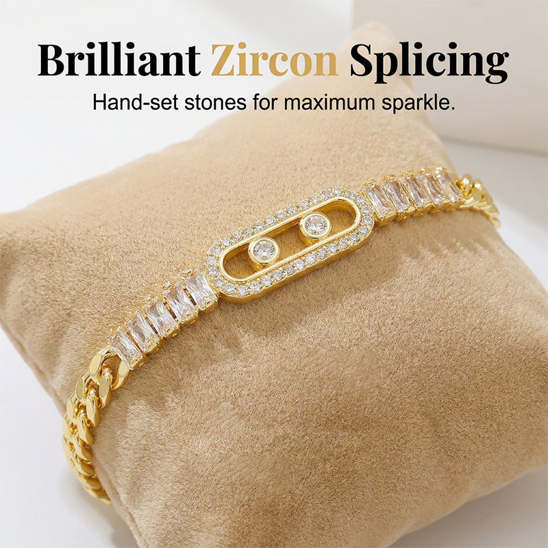 ✨ Women's Gold-Tone Cubic Zirconia Chain Bracelet