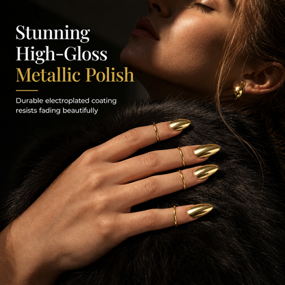 ⏳Time-Limited Special ⏰💍✨ 10-Piece Metal Fingertip Nail Ring Set – Adjustable Gold-Tone & Silver-Tone Jewelry for Bold Fashion Looks 💅⭐