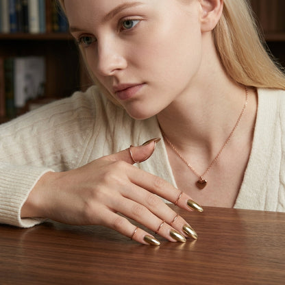 💅 50% Off Now ✨ Metal Fingertip Nail Ring Set — Adjustable & Mirror Finish 🎨