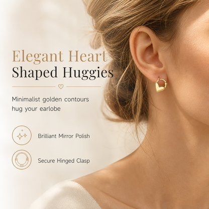 💛 LIMITED-TIME 50% OFF! ✨ Minimalist Smooth Heart Huggie Hoop Earrings – Light, Elegant, Versatile 🤍