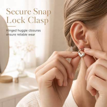 💛 LIMITED-TIME 50% OFF! ✨ Minimalist Smooth Heart Huggie Hoop Earrings – Light, Elegant, Versatile 🤍