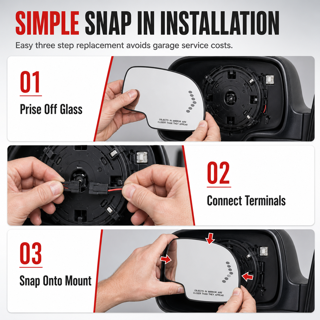 📢📢50% OFF !! ⏰Heated Side Rear View Mirror Glass Replacement with LED Turn Signal Light for or Passenger Side🚗⬅️➡️
