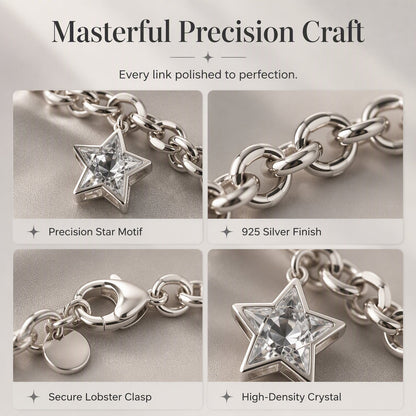 Trendy Textured Metal Wrinkled Star with Toggle Clasp Statement Collarbone Chain