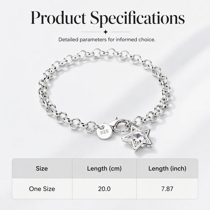 Trendy Textured Metal Wrinkled Star with Toggle Clasp Statement Collarbone Chain