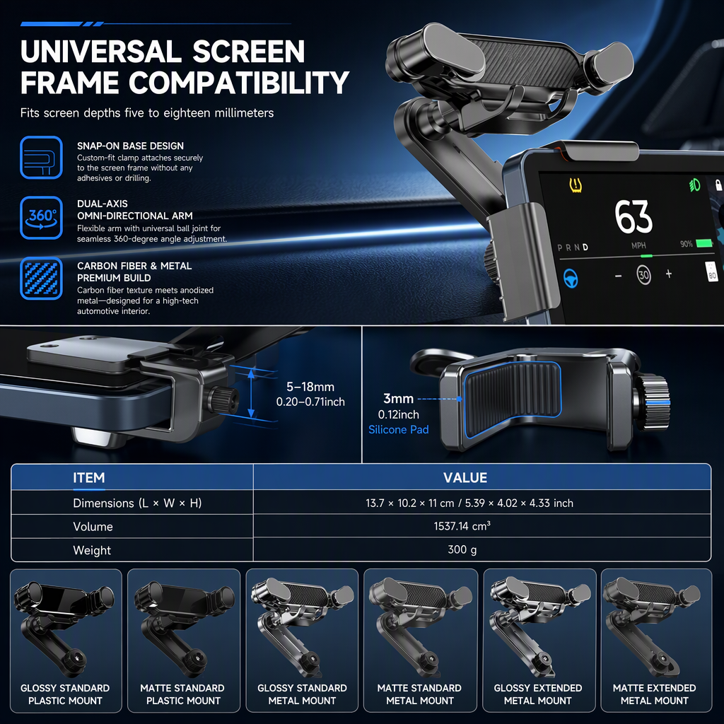 Car Phone Holder Mount with Center Control Screen Base Bracket for New Energy Vehicles