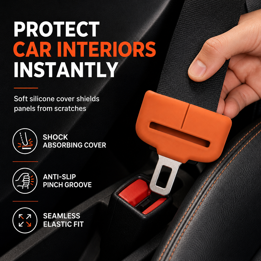 📢📢 50% OFF🚗Universal Silicone Car Seat Belt Buckle Protective Cover Anti-Collision and Anti-Scratch Interior Modification Accessory