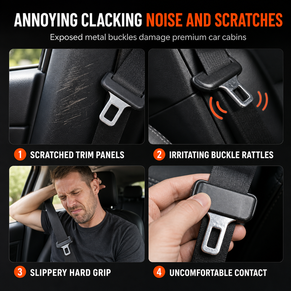📢📢 50% OFF🚗Universal Silicone Car Seat Belt Buckle Protective Cover Anti-Collision and Anti-Scratch Interior Modification Accessory