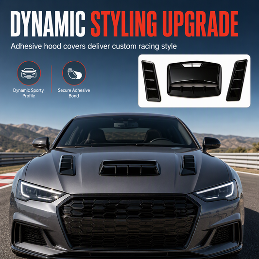 Car Hood Decorative Air Vent Sticker Adhesive Fake Intake Scoop Bonnet Trim Shark Gill Style