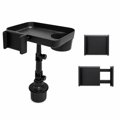 3 in 1 Multifunctional Car Cup Holder Phone Mount with Tray and Storage Organizer