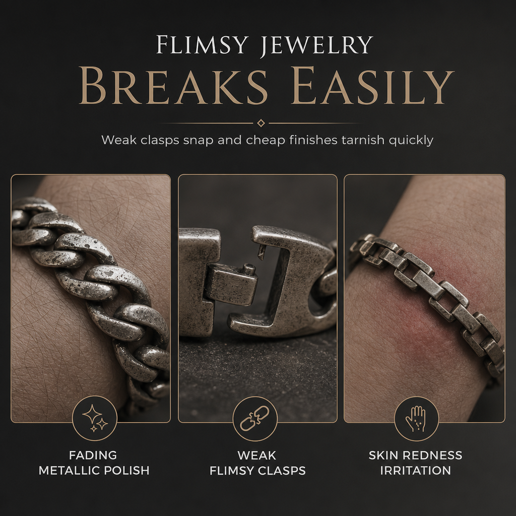 📢📢50% OFF !! ⏰Punk Arabesque Sleek Chain Korean Fashion Couples Jewelry Gift for Boyfriend