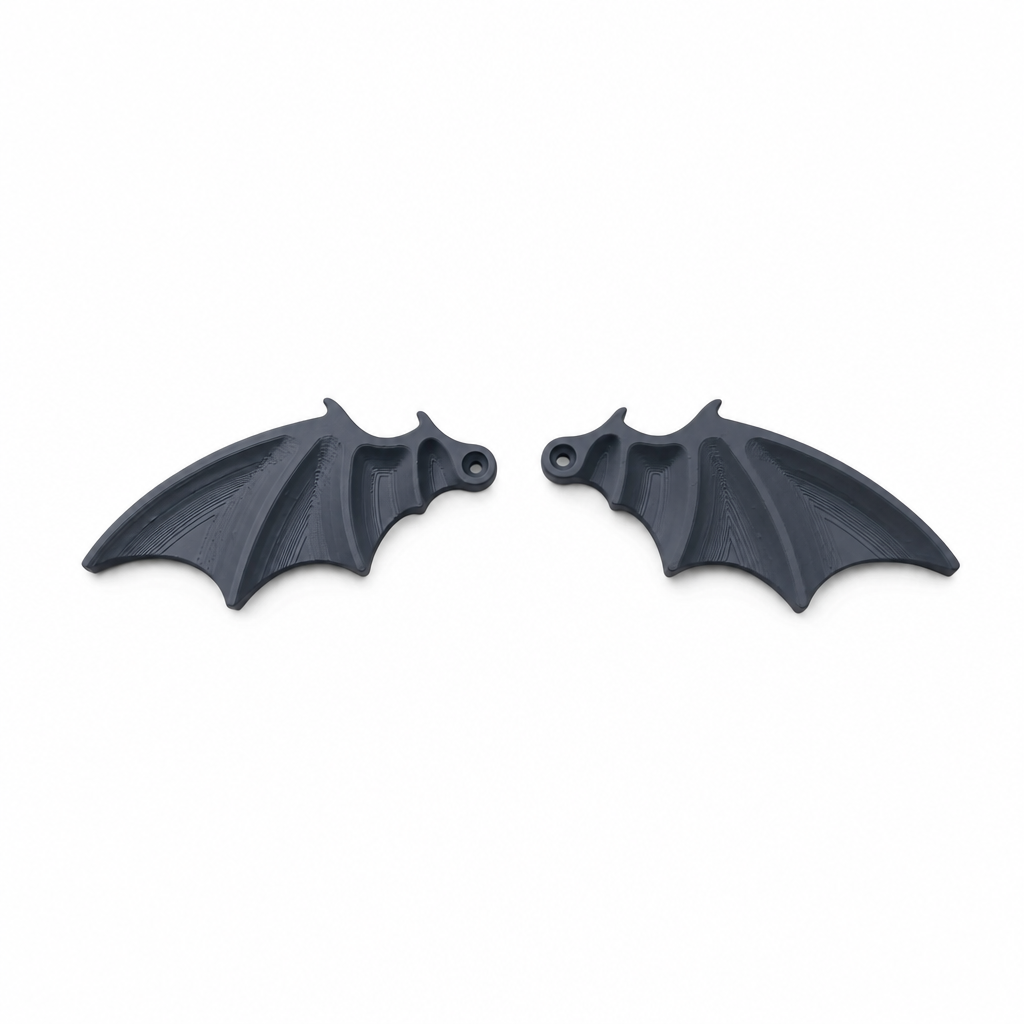 1 Pair of Halloween Black Bat Wings Car License Plate Decoration Accessories