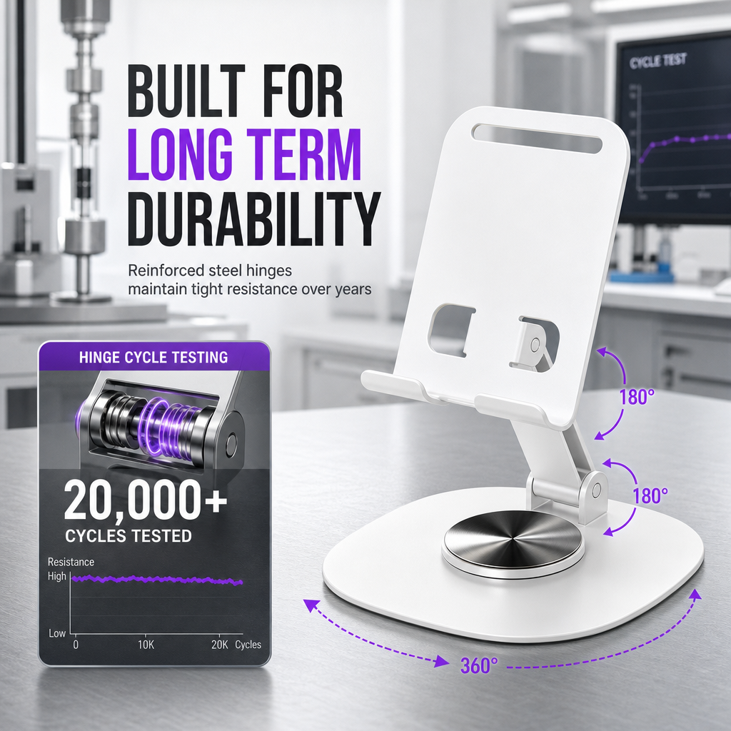 ✨Premium All-Metal Phone Stand – 360° Rotating Desktop Holder