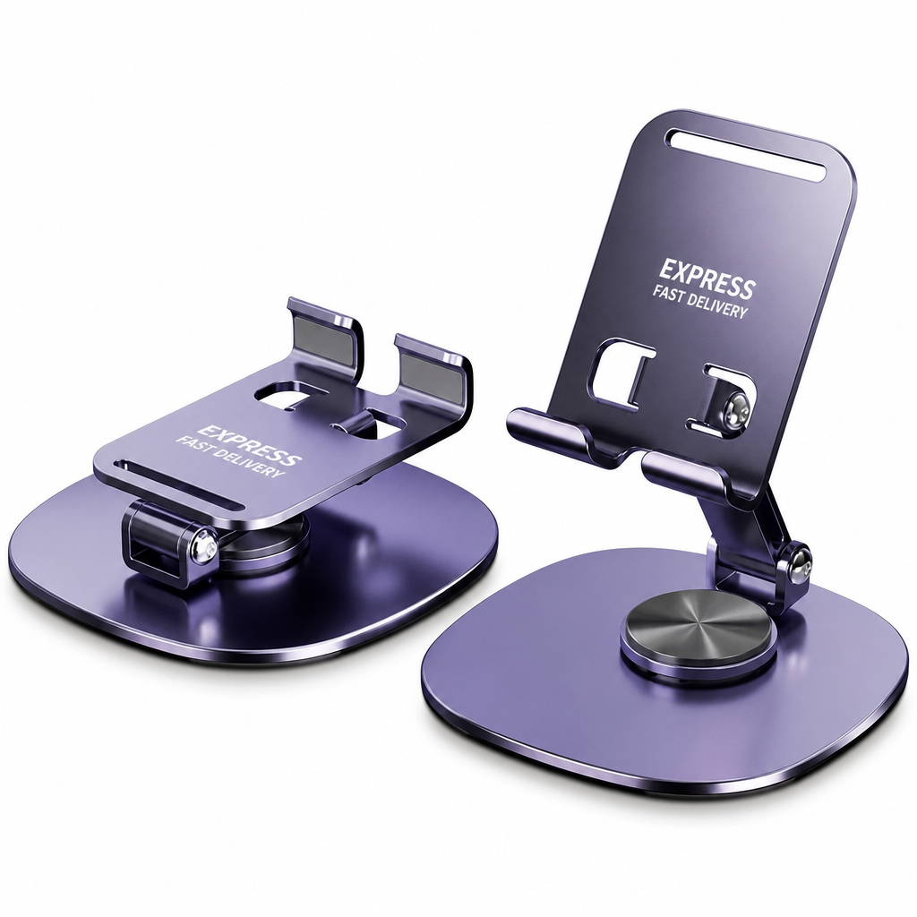 ✨Premium All-Metal Phone Stand – 360° Rotating Desktop Holder