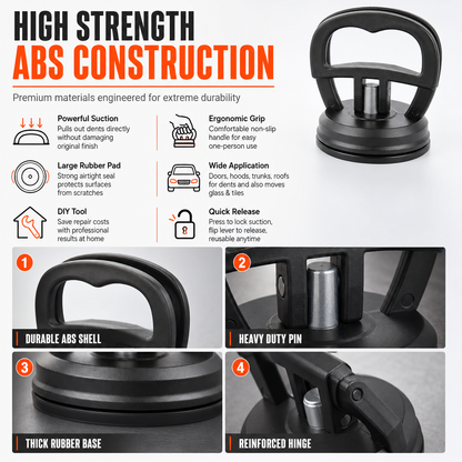 Heavy Duty Aluminum Alloy Single Claw Glass Suction Cup Lifter and Dent Puller for Lifting Glass and Tiles
