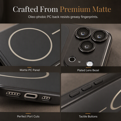 Magnetic Matte Electroplated Phone Case with Large Window Protector Full Coverage Protective Cover