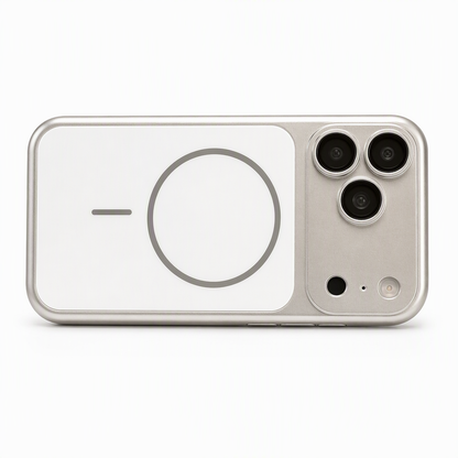 Magnetic Matte Electroplated Phone Case with Large Window Protector Full Coverage Protective Cover