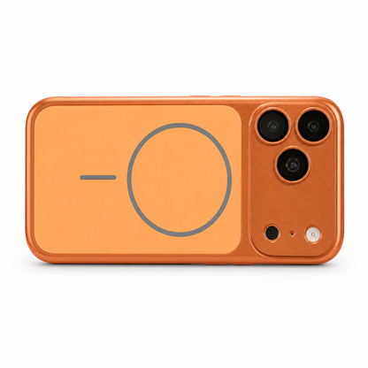 Magnetic Matte Electroplated Phone Case with Large Window Protector Full Coverage Protective Cover