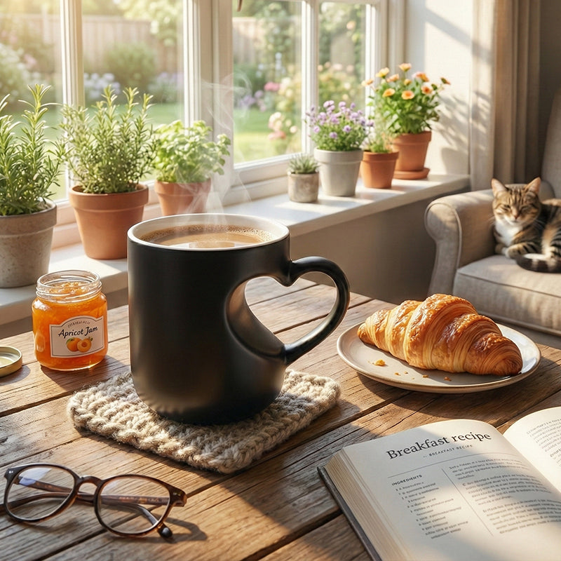 ⏳Limited-time 50% off⏰Color Changing Heart Handle Ceramic Mug♨️☕