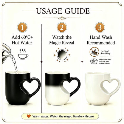 ⏳Limited-time 50% off⏰Color Changing Heart Handle Ceramic Mug♨️☕
