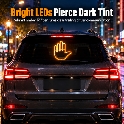 Interactive LED Car Gesture Light with Remote Control Finger Palm Warning Light for Vehicle Rear Window