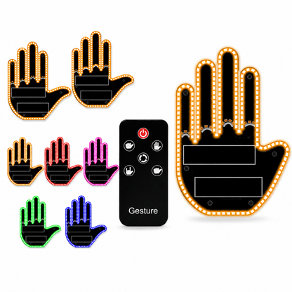 Interactive LED Car Gesture Light with Remote Control Finger Palm Warning Light for Vehicle Rear Window