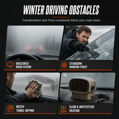 📢📢50% OFF !! ⏰Portable 12V Car and Windshield Defroster Defogger Fan for Vehicles