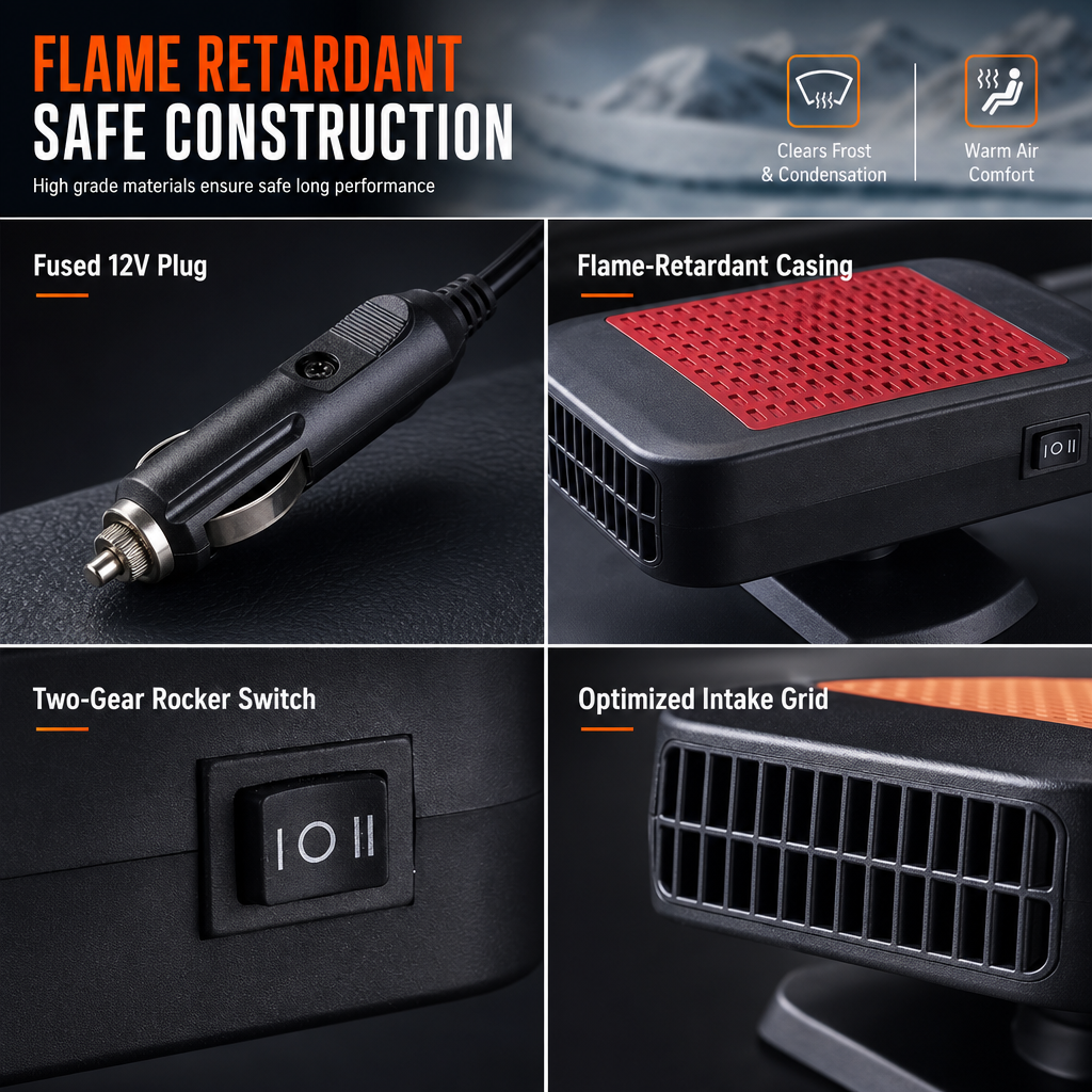 📢📢50% OFF !! ⏰Portable 12V Car and Windshield Defroster Defogger Fan for Vehicles
