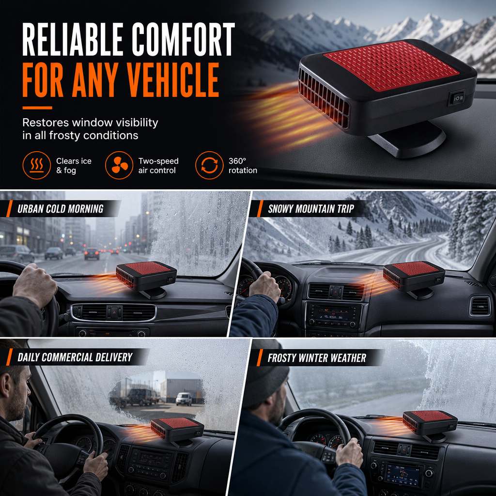 📢📢50% OFF !! ⏰Portable 12V Car and Windshield Defroster Defogger Fan for Vehicles