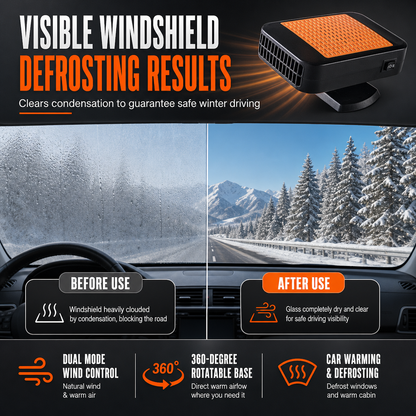📢📢50% OFF !! ⏰Portable 12V Car and Windshield Defroster Defogger Fan for Vehicles