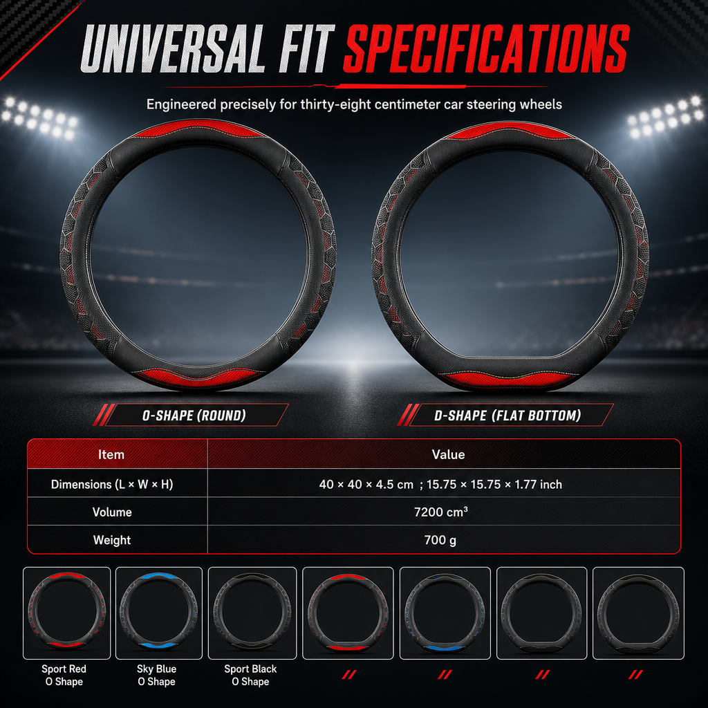 📢📢50% OFF !! ⏰Universal Non Slip Car Steering Wheel Cover Sporty Soccer Honeycomb Texture Steering Wheel Protector