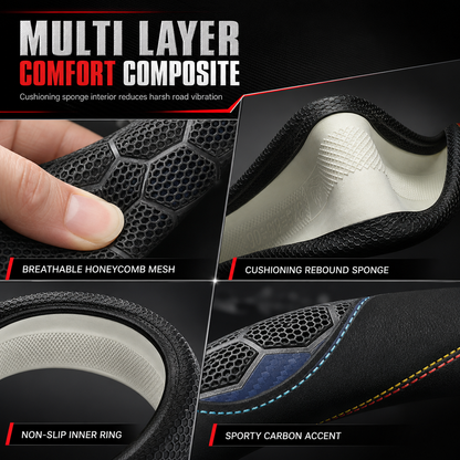 📢📢50% OFF !! ⏰Universal Non Slip Car Steering Wheel Cover Sporty Soccer Honeycomb Texture Steering Wheel Protector