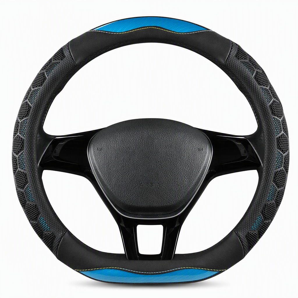 📢📢50% OFF !! ⏰Universal Non Slip Car Steering Wheel Cover Sporty Soccer Honeycomb Texture Steering Wheel Protector