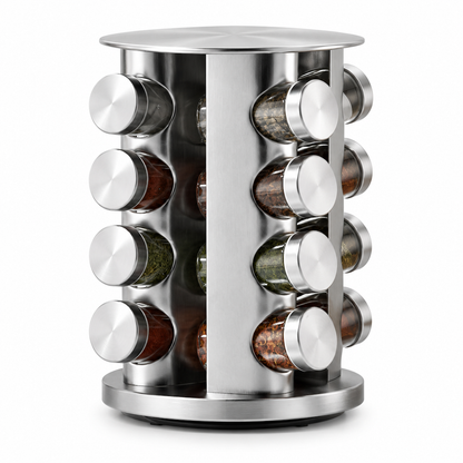 Stainless Steel 360 Degree Rotating Spice Rack Countertop Turntable Seasoning Bottle Organizer for Kitchen