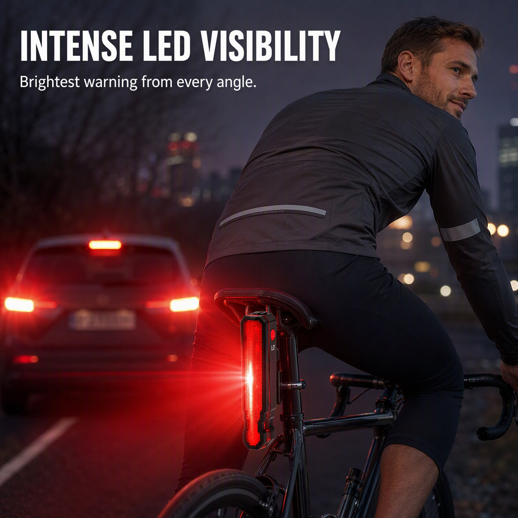 🚴 LIMITED-TIME 50% OFF! 🔴 Rechargeable Safety Bike Taillight – Laser Warning, IPX5 Waterproof, USB Charge 💡