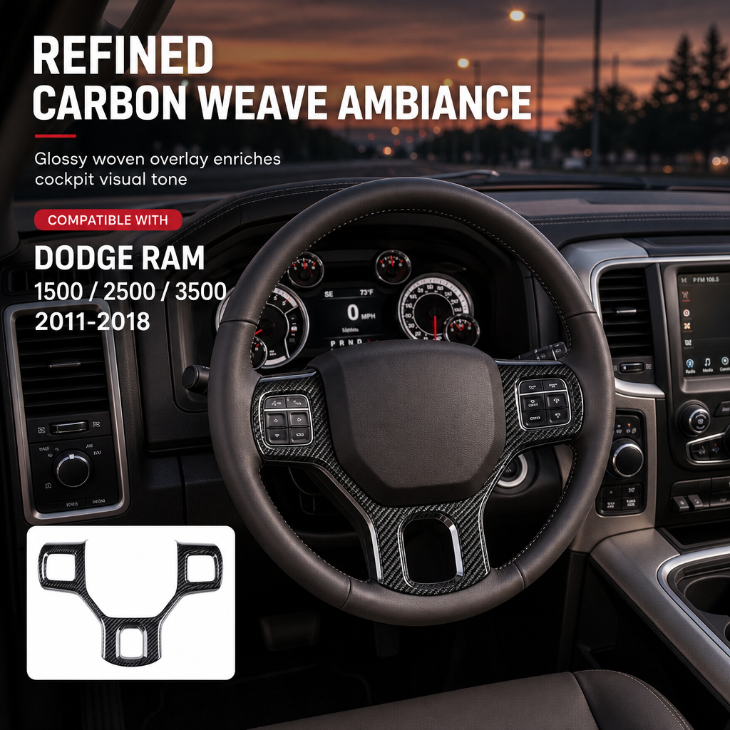 Car Steering Wheel Cover Trim Interior Decoration Accessories for 1500 2500 3500 Pickup Trucks