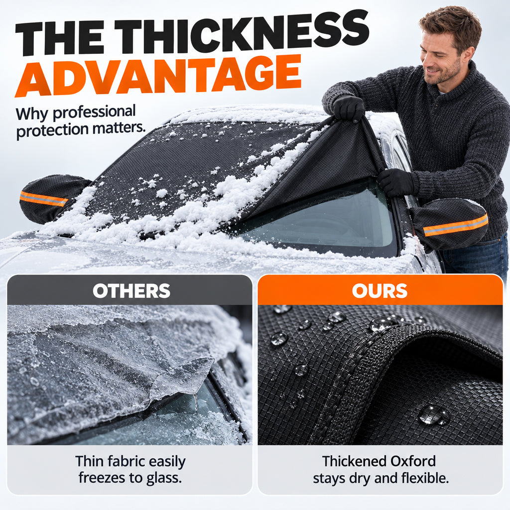 ❄️ 50% OFF! Oxford Windshield & Mirror Cover – Magnetic Edges & Secure Straps for Snow, Frost & Sun Protection 🚗☀️