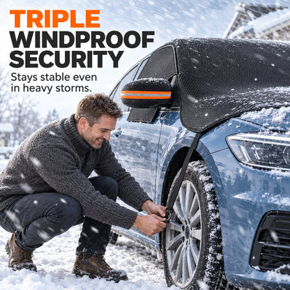 ❄️ 50% OFF! Oxford Windshield & Mirror Cover – Magnetic Edges & Secure Straps for Snow, Frost & Sun Protection 🚗☀️
