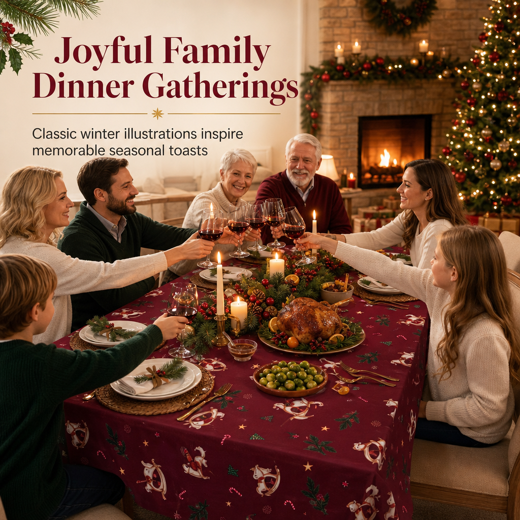 ⏳Time-Limited Special⏰Printed Christmas Tablecloth Festive Holiday Party Table Cover for Home Decoration