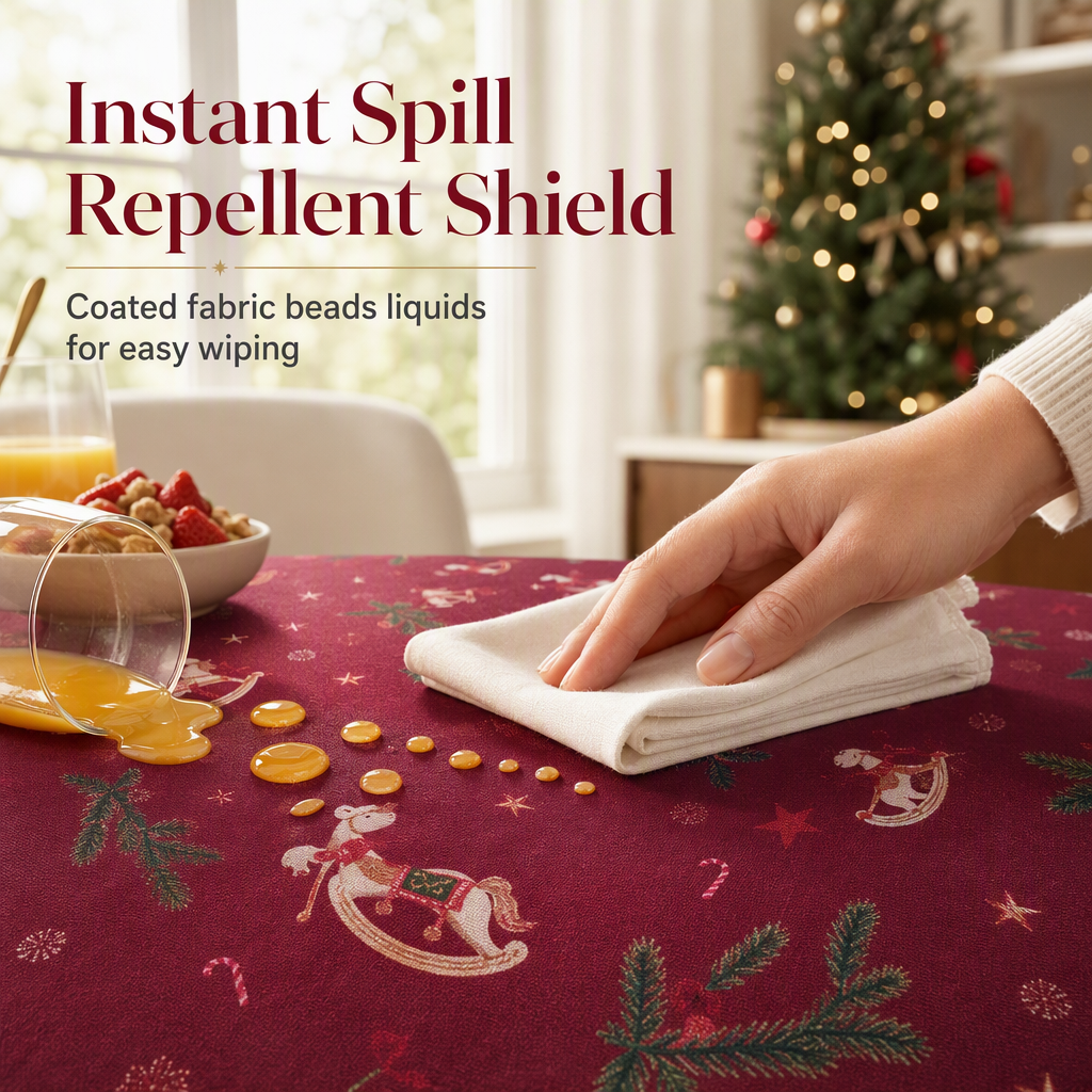 ⏳Time-Limited Special⏰Printed Christmas Tablecloth Festive Holiday Party Table Cover for Home Decoration