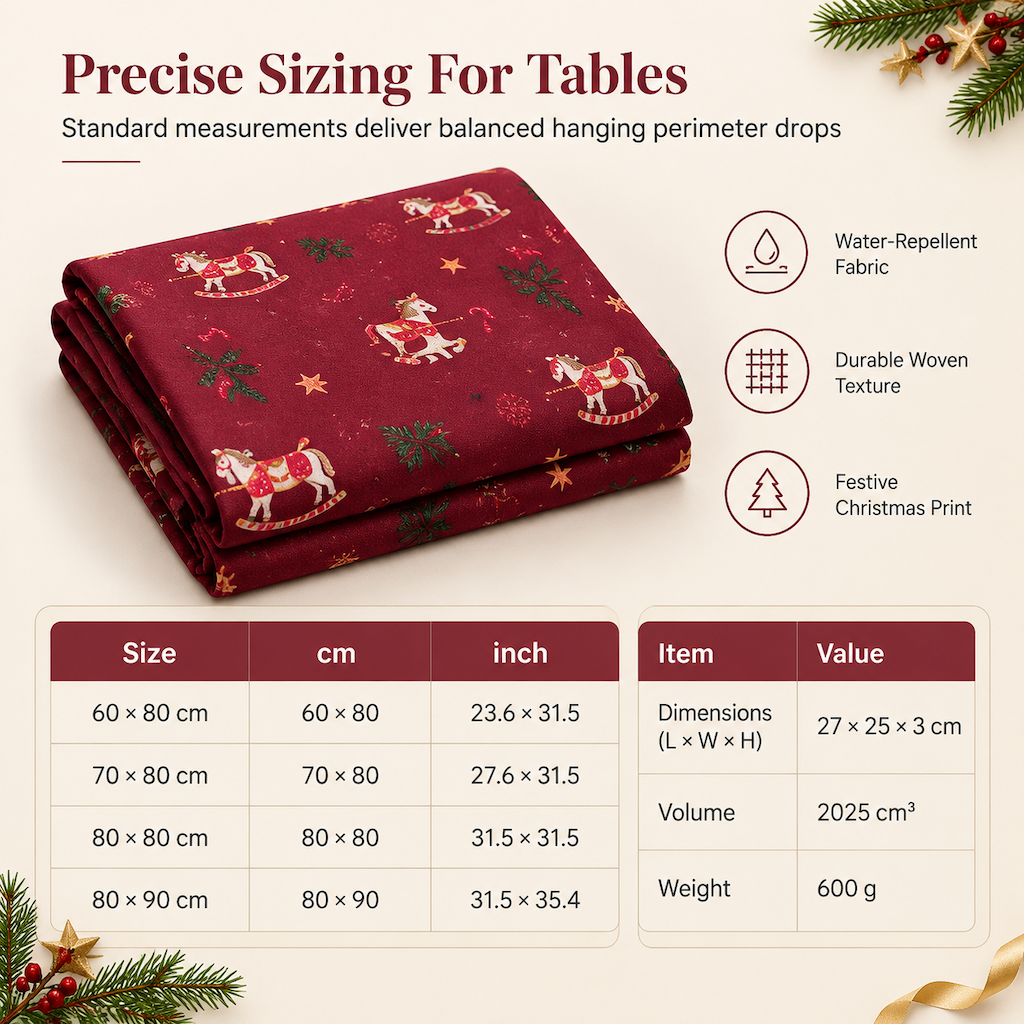⏳Time-Limited Special⏰Printed Christmas Tablecloth Festive Holiday Party Table Cover for Home Decoration