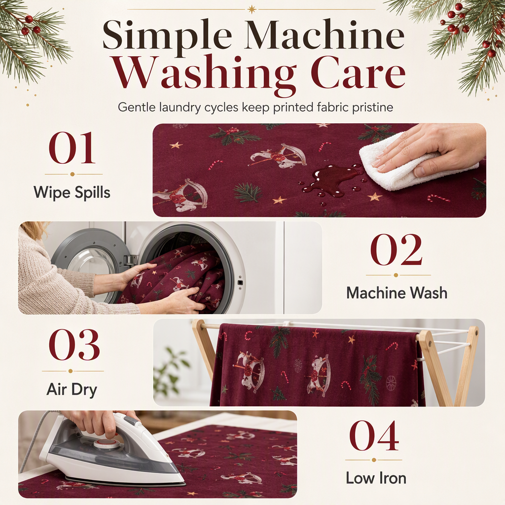 ⏳Time-Limited Special⏰Printed Christmas Tablecloth Festive Holiday Party Table Cover for Home Decoration