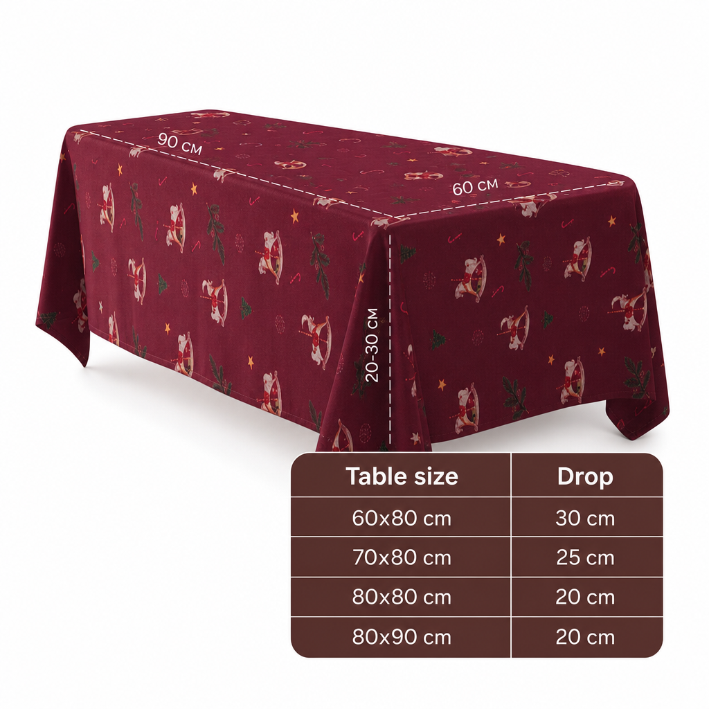 ⏳Time-Limited Special⏰Printed Christmas Tablecloth Festive Holiday Party Table Cover for Home Decoration